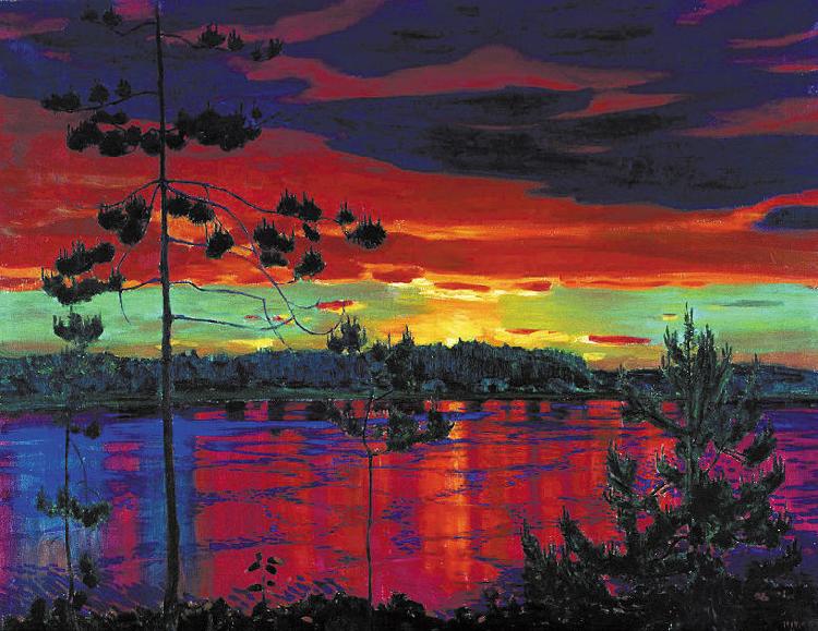 Nikifor Krylov Rylov Sunset Sweden oil painting art